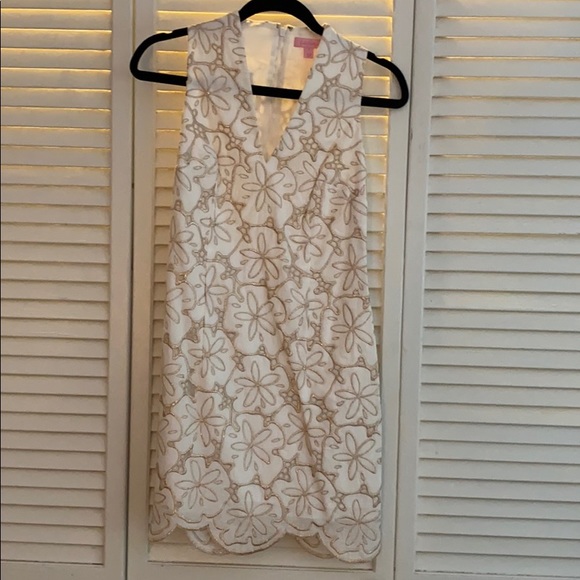 Lilly Pulitzer White and Gold Dress - Picture 1 of 2